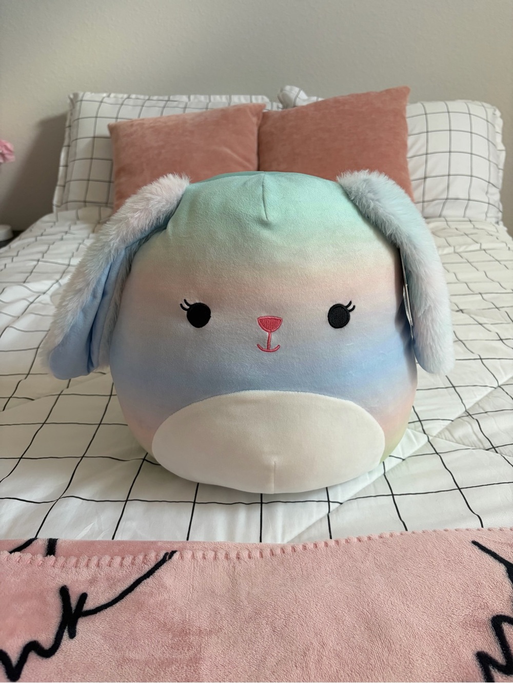 Wu the rainbow Bunny Plush Squishmallow-16 inch Pillow